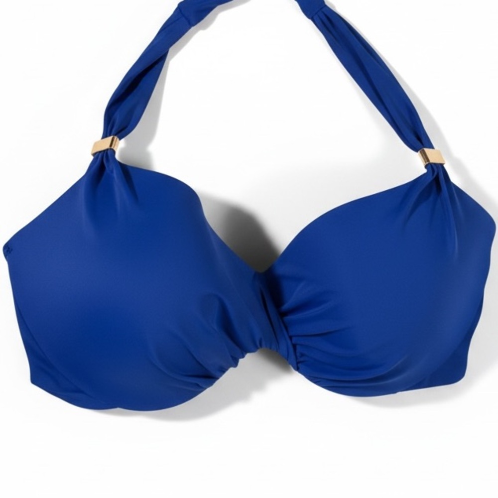 Victoria's Secret Blue Halter Push Up Bikini Top 38DD - Picture 2 of 11
